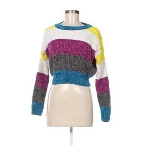 Luvlane Striped Chenille Cropped Sweater